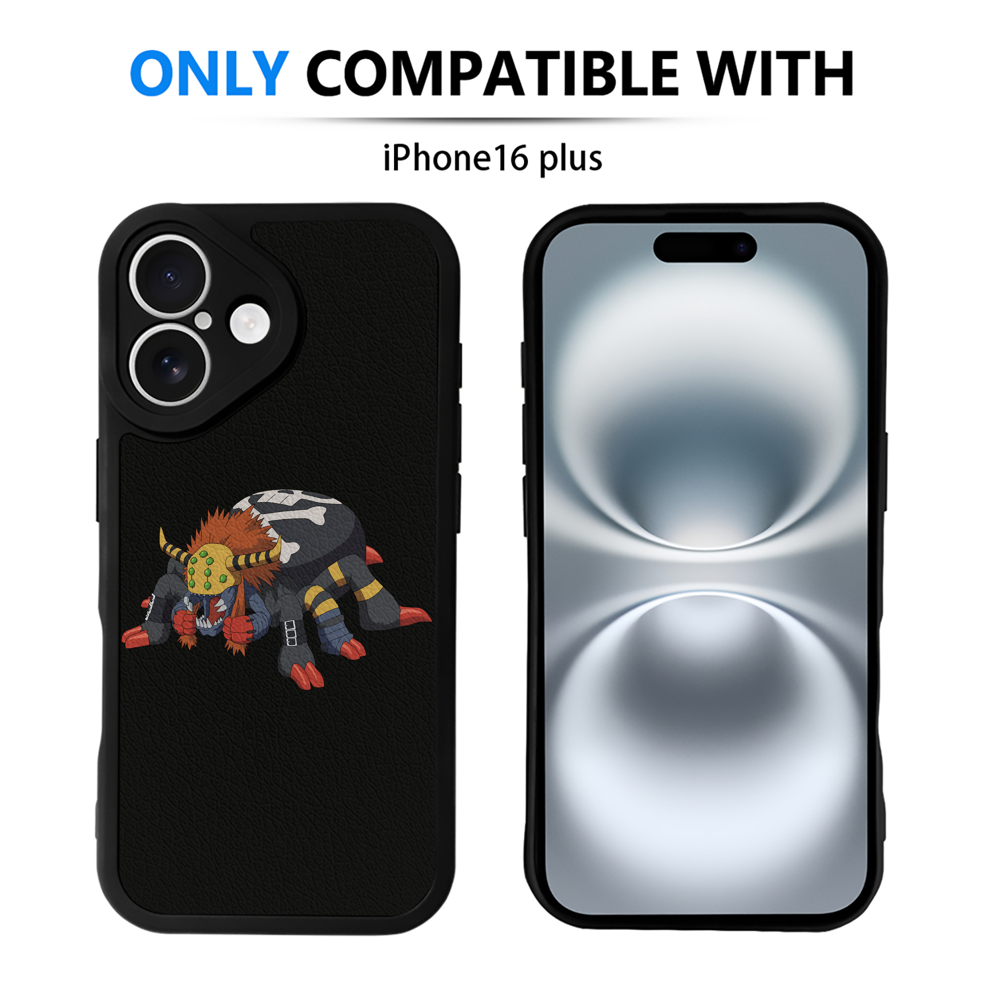 （画像用） Digimon デジタルモンスター/デジモン 【iPhone 16シリーズ対応】シリコンスマホケース（レザー調） 材質：シリコン